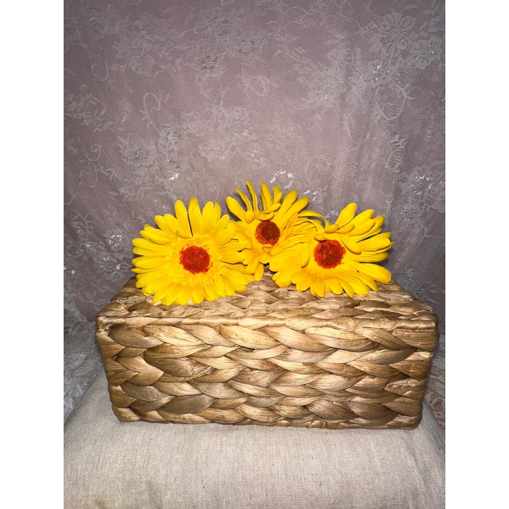 Vintage‎ Yellow Sunflower Napkin Rings Set of 3 Floral Summer Table Decor